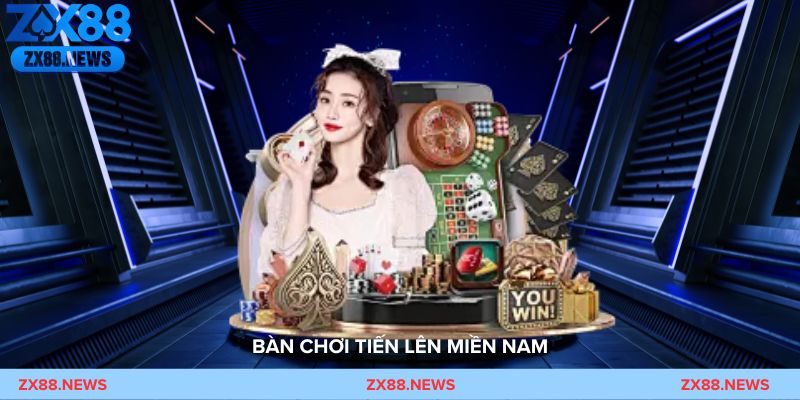Bàn chơi Tiến Lên Miền Nam với 4 người và bộ bài 52 lá