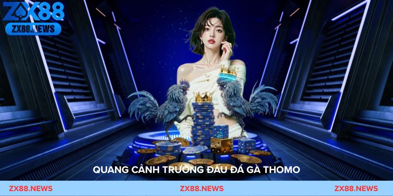 Quang cảnh trường đấu đá gà Thomo với hàng trăm người theo dõi các trận đá gà sôi động